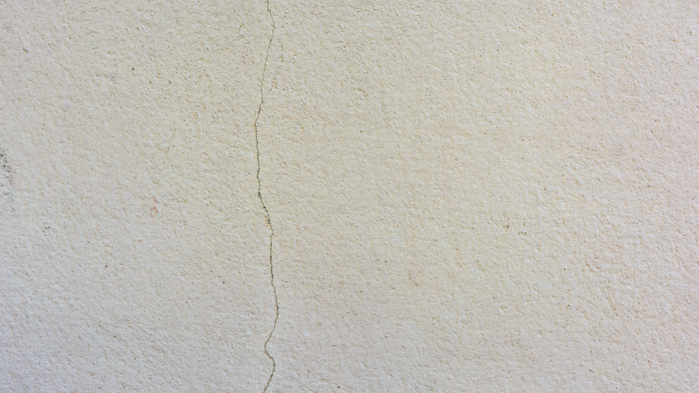 Hairline crack on exterior wall